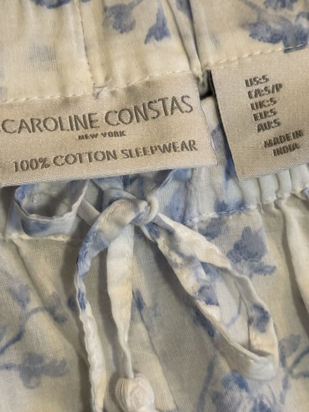NWT Caroline Constas New York White Blue Floral Lace Trim Cami and Shorts Set - Picture 10 of 11